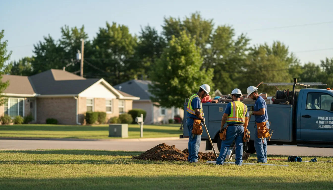 Residential water line and bathroom plumbing service in Neola, UT